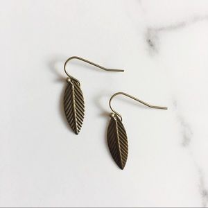 Bronze leaf earrings